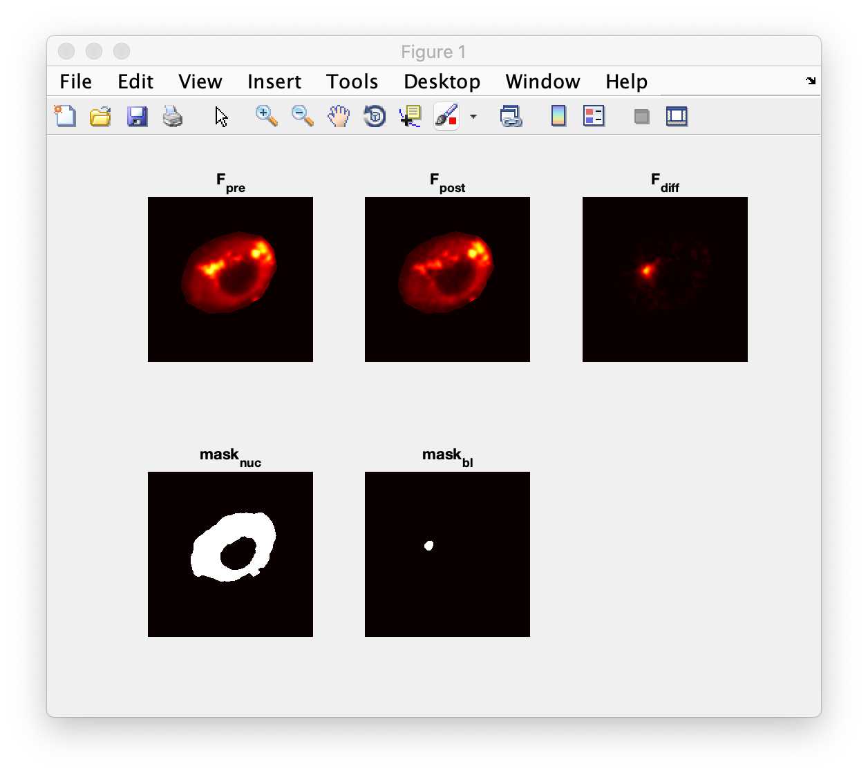 Screenshot of the FRAP analysis